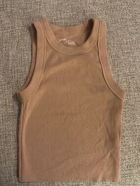 aerie ribbed tank top in tan